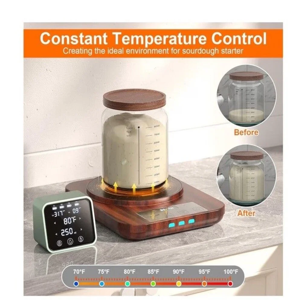 Electric Sourdough Starter Warmer, Upgrade Warming Heating Pad Mat Wood Grain